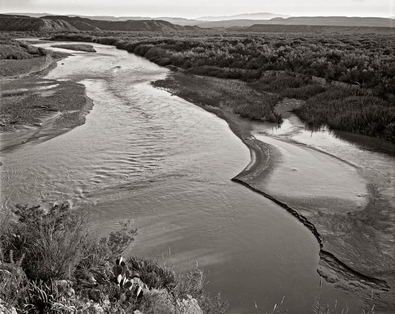 The Texas/Mexico border has a wild natural beauty with the Rio Grande flowing placidly along it.  No illegal crossing that I could ever see in this natural, wild place.  This will be the proposed location of the wall, and its beauty will forever be lost.  Big Bend of the Rio Grande, TX.