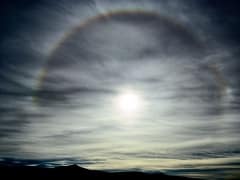 Weather conditions were just right for this sundog around the sun.  Amazing what high altitude ice will do.  Rainbow Basin Natural Area north of Barstow, CA.