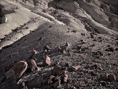 Side lit wilderness of rock near Tonopah, NV.  This area is awaiting national monument status.