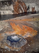 Looking across the Firehole River near Chinese spring whose name is derived from the Chinese laundryman who unintentionally induced the first known eruption in the process of using the spring to do laundry.  Yellowstone National Park, WY.